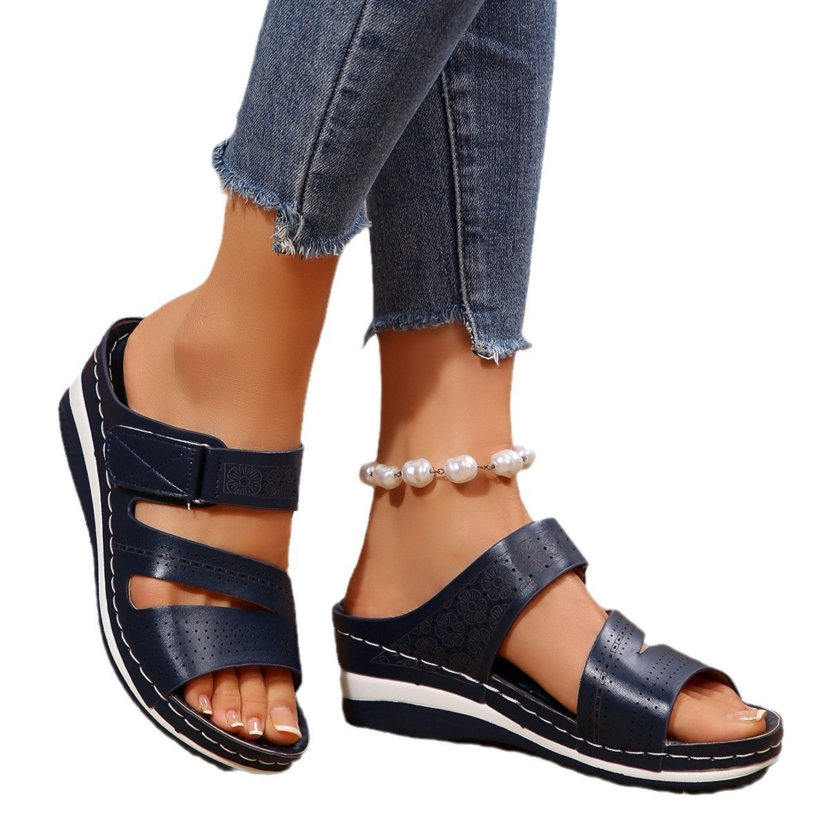 Wedgy slippers voor dames in grote maten