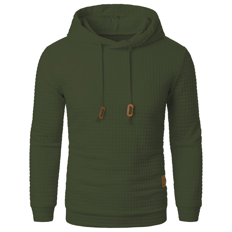 Heren Jacquard Trui Lange mouwen Hoodie Warme Kleur Capuchon Sport Top