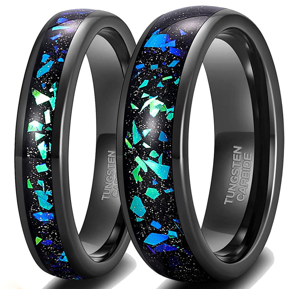 Black Unisex Tungsten Steel Ring