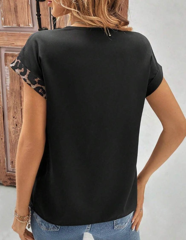 Chemise Pour Femmes Col En V Avec Et Manches Chauve-souris