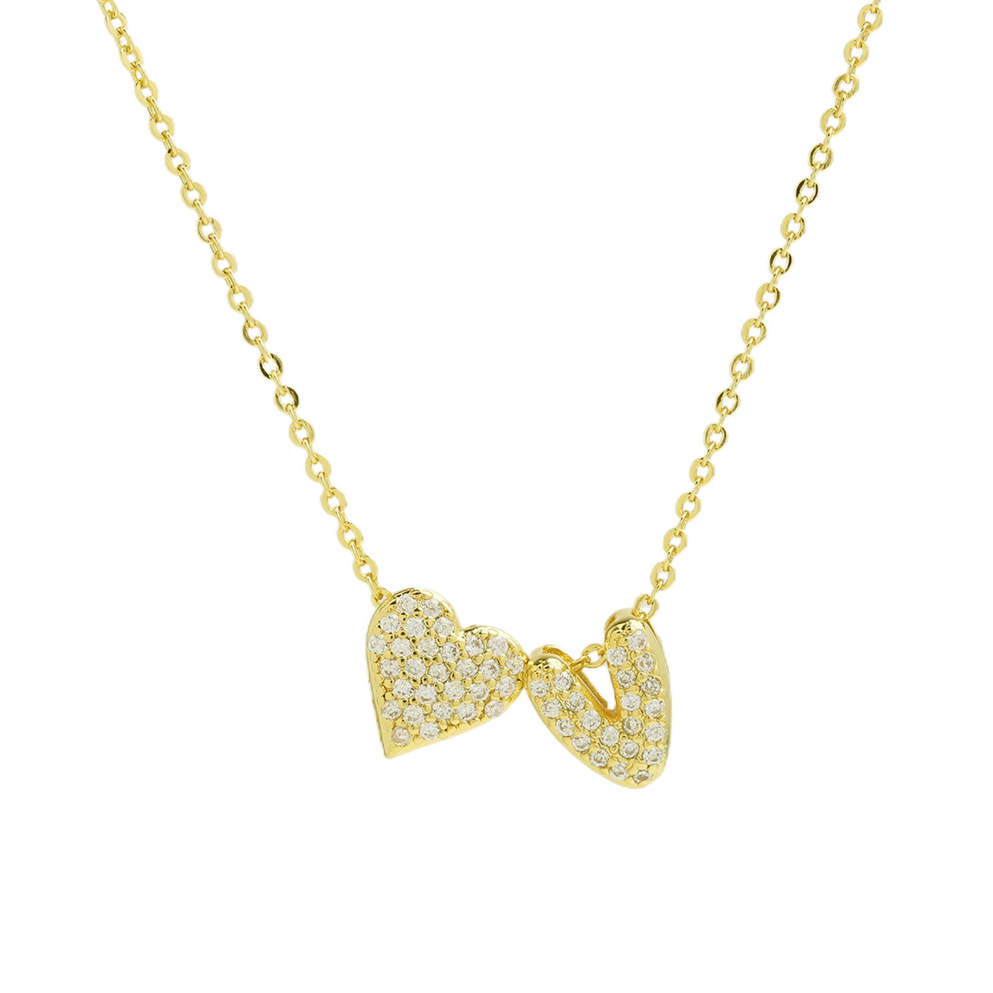 Inlaid Zirconium Balloon Bubble Heart-shaped 26 English Letters Necklace