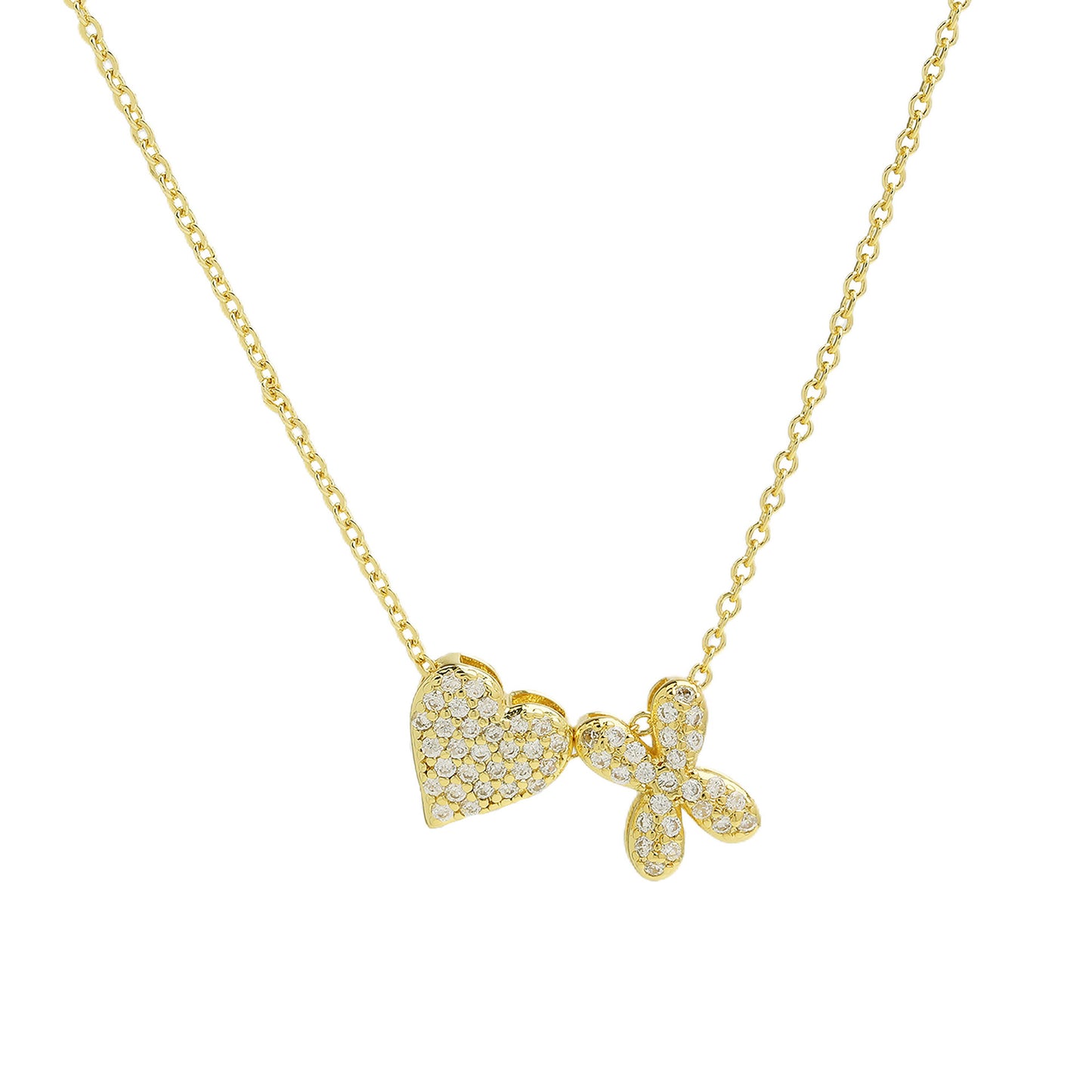 Inlaid Zirconium Balloon Bubble Heart-shaped 26 English Letters Necklace