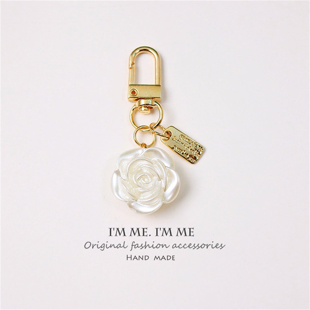 Cross-border Rose Bow Pearl Tassel Key Chain Car Pedant Decoration
