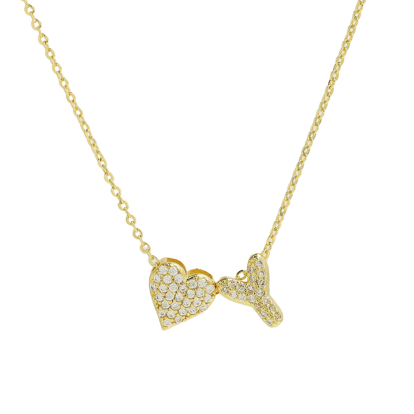 Inlaid Zirconium Balloon Bubble Heart-shaped 26 English Letters Necklace