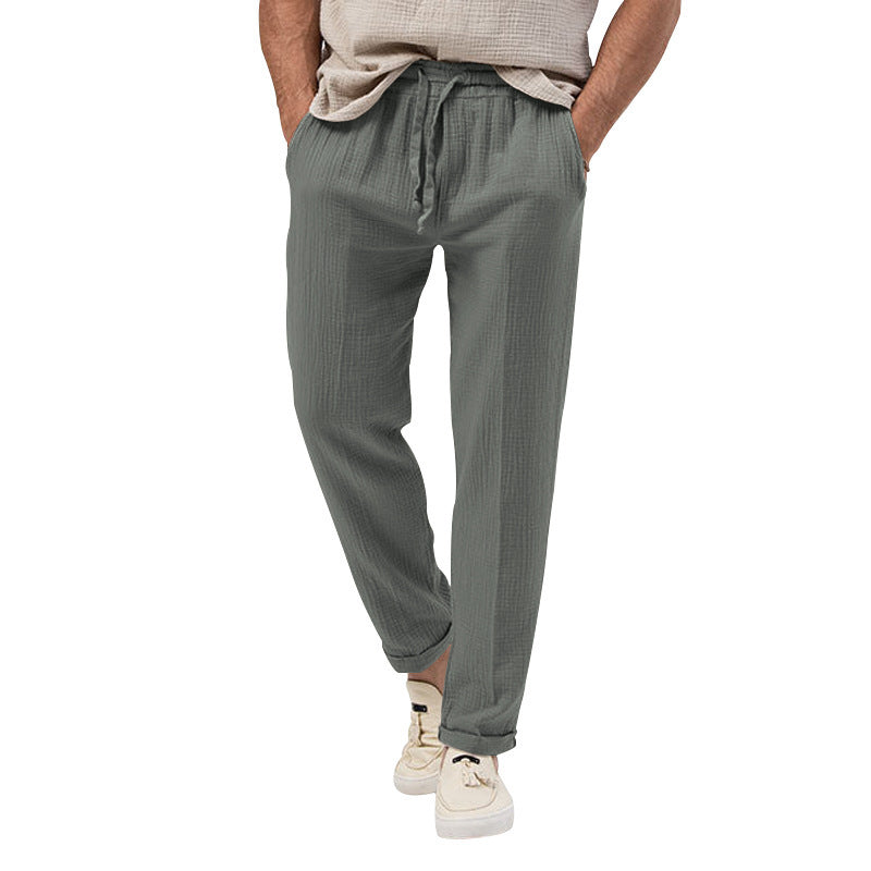 Zomer heren ademend effen kleur broek plus size losse casual broek