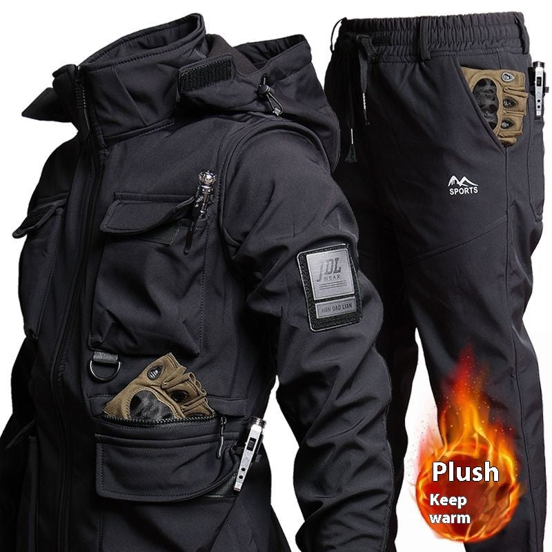 Jas Heren Winter Fleece-gevoerd Verdikt Camouflage Top Kleding Pak