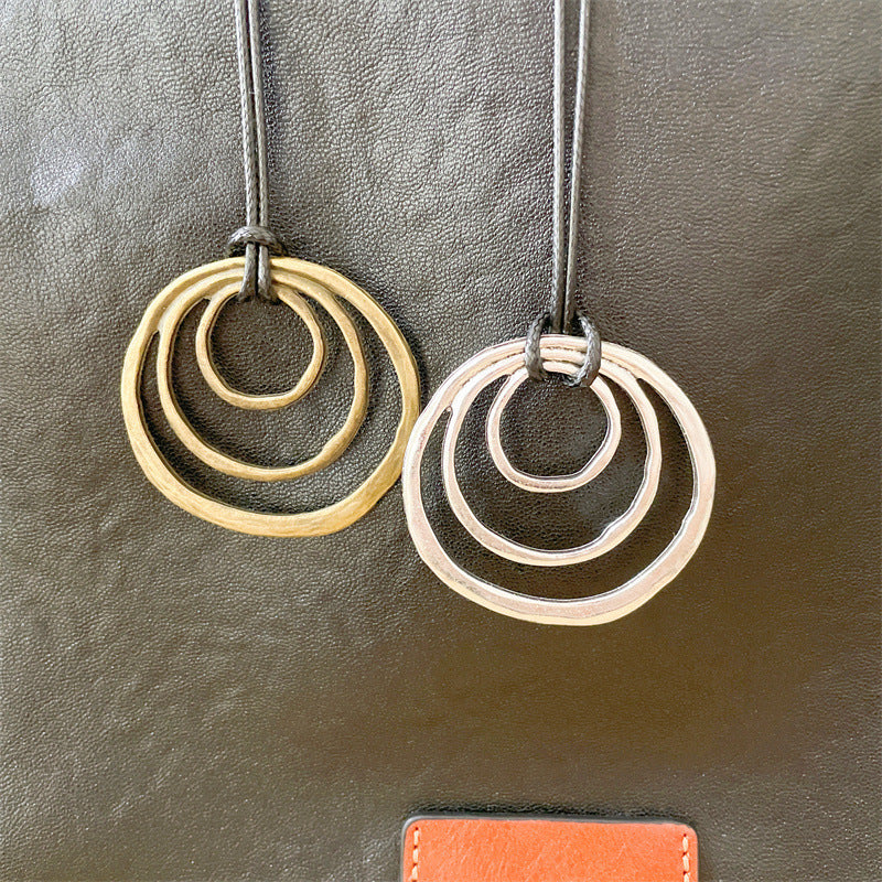 Simple Personality Hollow Circle Necklace Pendant