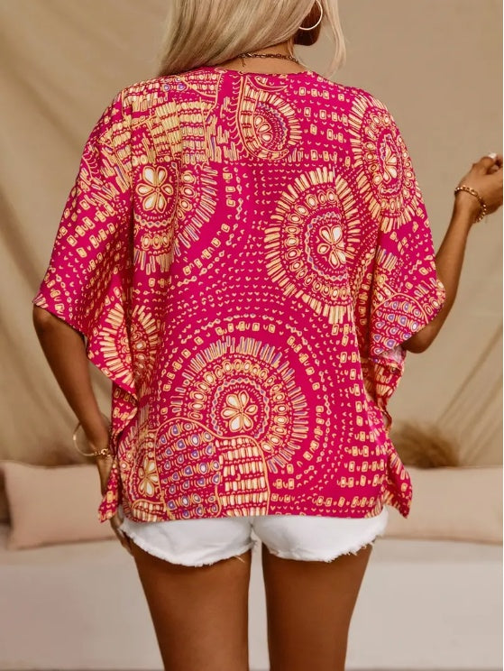 Vacation Style Batwing Sleeve Top