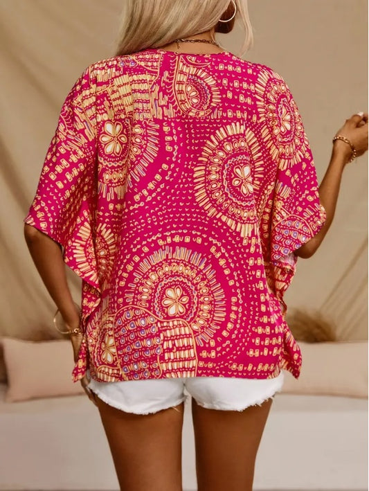 Vacation Style Batwing Sleeve Top