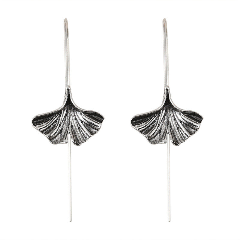 Personality Art Temperament Leaf Earrings