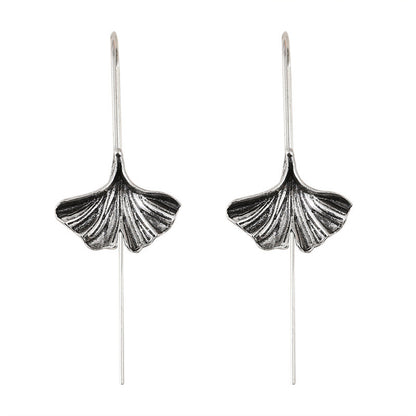 Personality Art Temperament Leaf Earrings