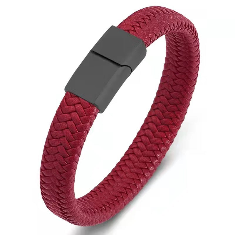 Leather Cord Bracelet Authentic Leather Weave