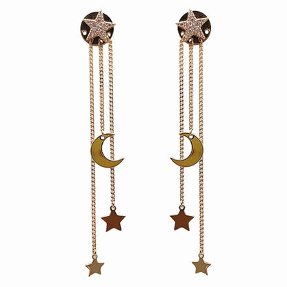 Temperament Star Moon Long Fringe Earrings