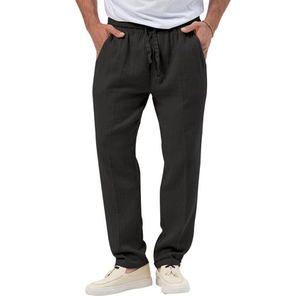 Zomer heren ademend effen kleur broek plus size losse casual broek