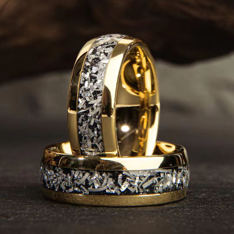 Fashion Black Background Silver Foil Alloy Ring