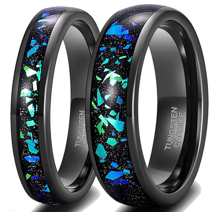 Black Unisex Tungsten Steel Ring
