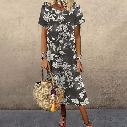 Summer Super Large Beach Short Sleeve Dress