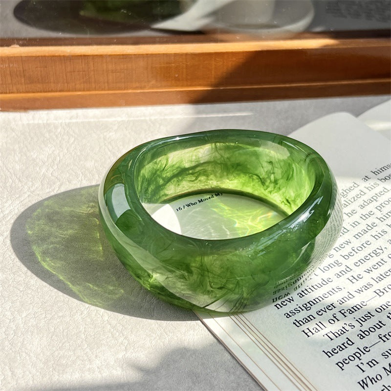 Irregular Geometric Transparent Resin Bracelet