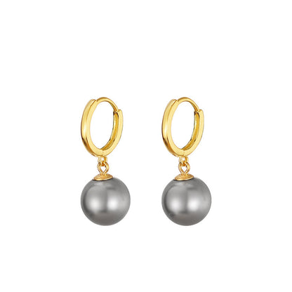 S925 Sterling Silver Earrings Ear Button Pearl
