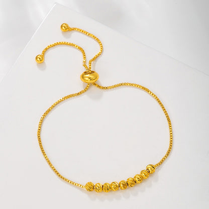 1 stuk gouden armband met trekkoord, modieuze bloemenkralen, geluksarmband voor dames