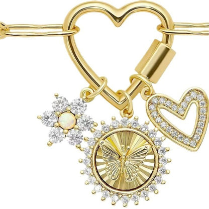 Copper-plated Gold Diamond-studded Starfish Sun Love Necklace