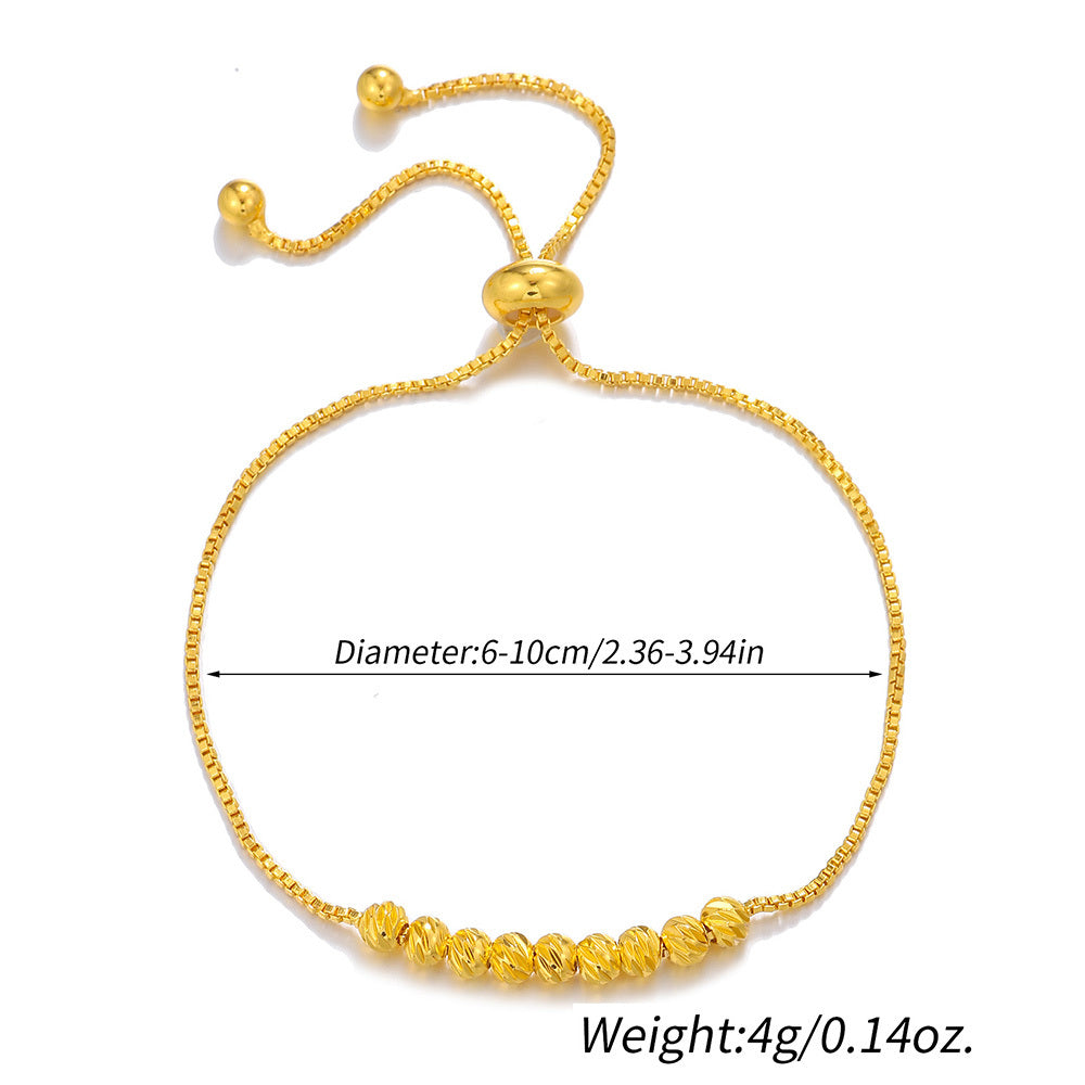 1 stuk gouden armband met trekkoord, modieuze bloemenkralen, geluksarmband voor dames