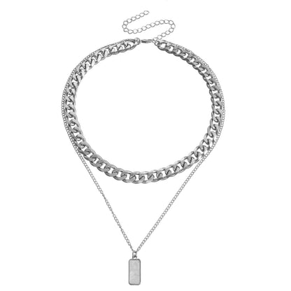 Double Layer White Shell Necklace Fashion Personality Metal