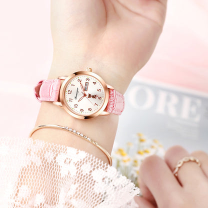Women's Luminous Quartz Watch With Simple Waterproof Belt