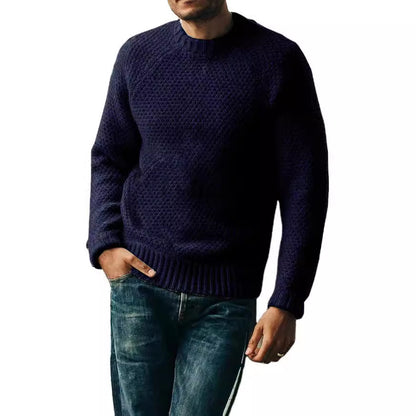 Heren Pullover Trui Winter Casual Effen Kleur Ronde Hals Gebreide Top Kleding