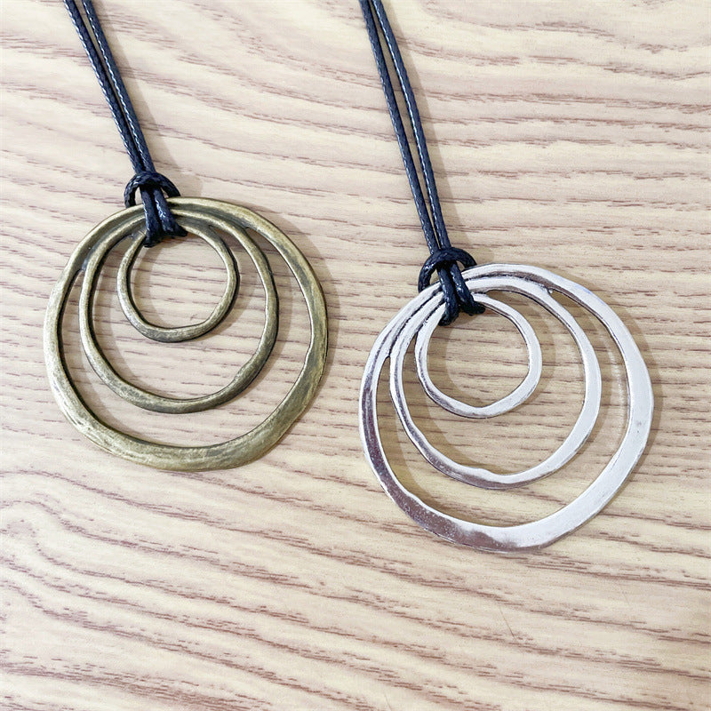 Simple Personality Hollow Circle Necklace Pendant