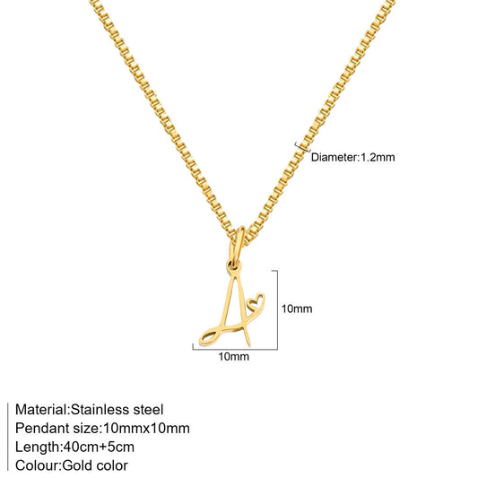 26 Love Letters Titanium Steel Pendants Necklace