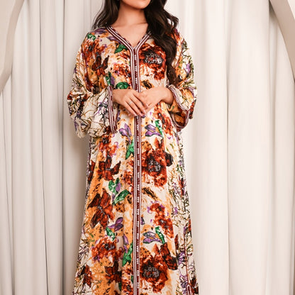 Embroidery Kaftan Dress
