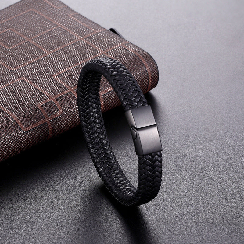 Leather Cord Bracelet Authentic Leather Weave