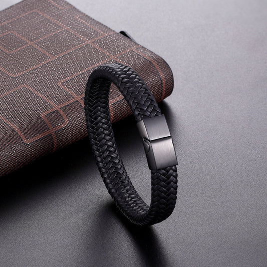 Leather Cord Bracelet Authentic Leather Weave