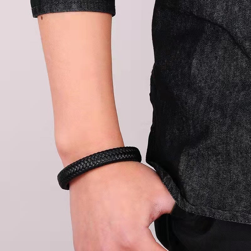 Leather Cord Bracelet Authentic Leather Weave