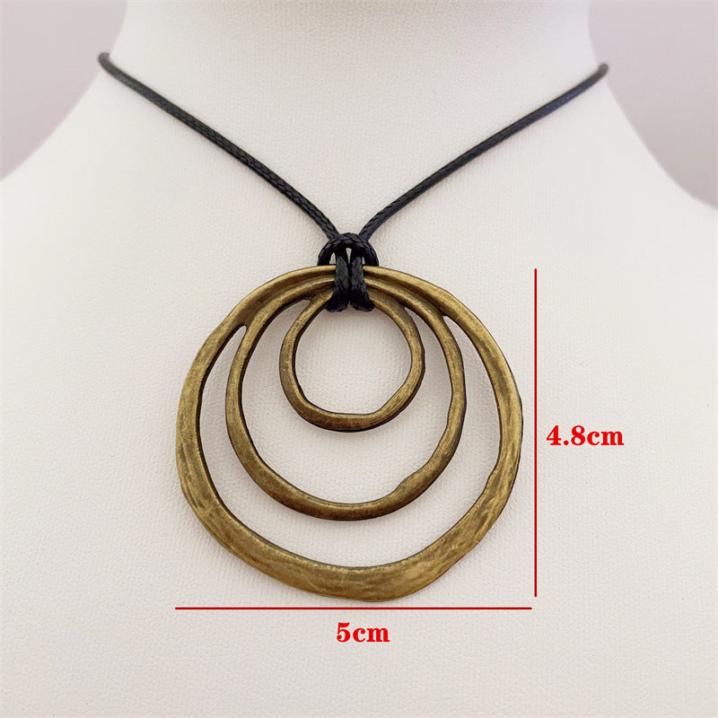Simple Personality Hollow Circle Necklace Pendant