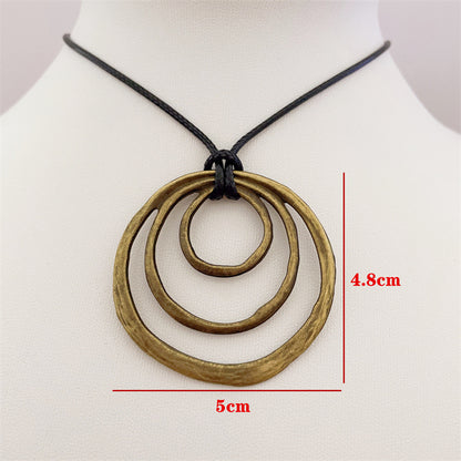 Simple Personality Hollow Circle Necklace Pendant