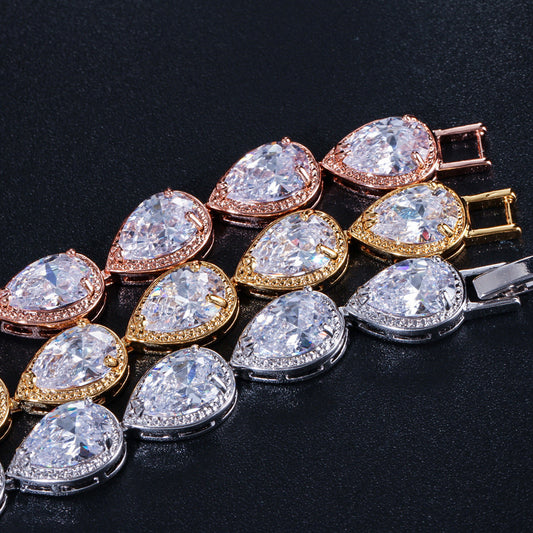 Fashion Drop-shaped Zircon Bracelet For Women