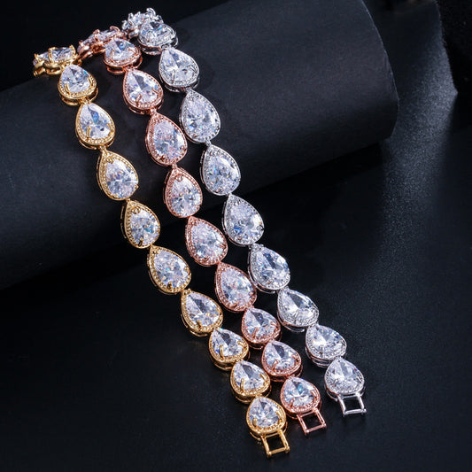 Fashion Drop-shaped Zircon Bracelet For Women