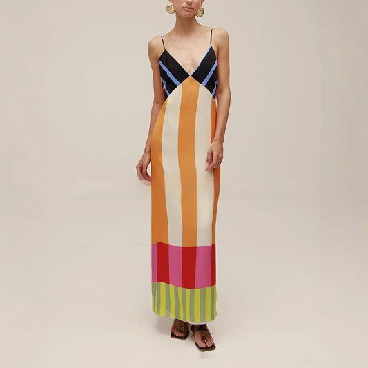 Fashion Summer New Women's Striped Dress