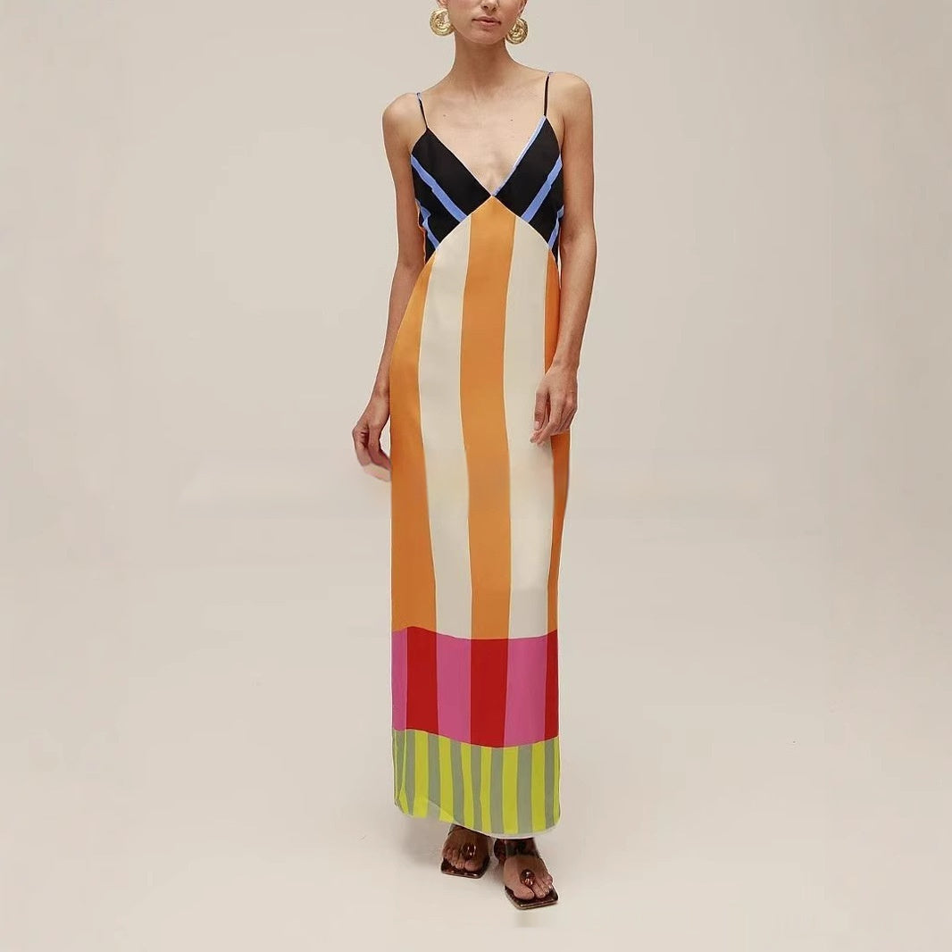 Fashion Summer New Women's Striped Dress