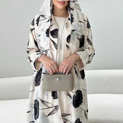 European And American Long-sleeved Printed Robe Jacket