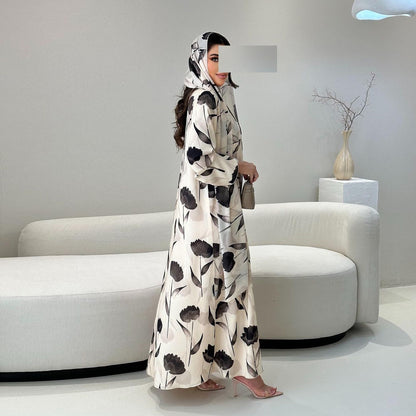 European And American Long-sleeved Printed Robe Jacket