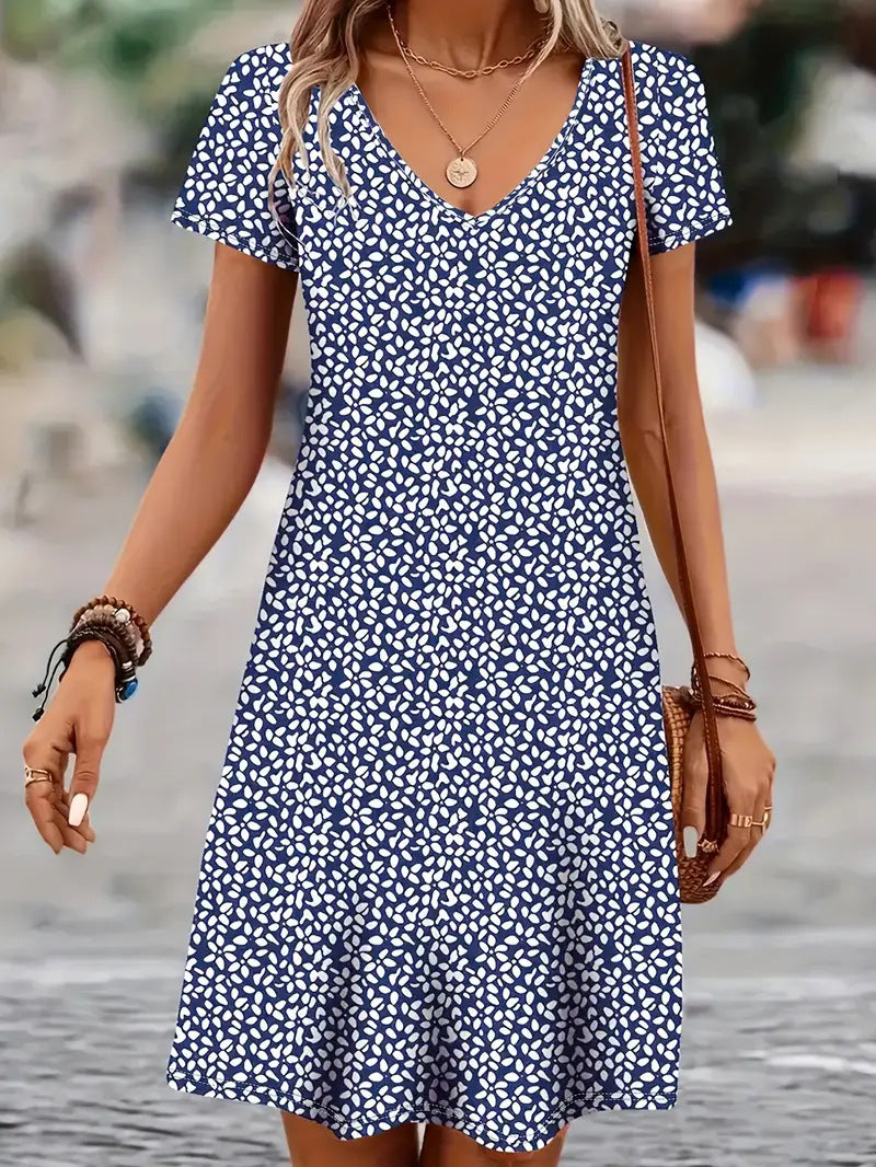 Casual V-neck Women's Clothing Dress