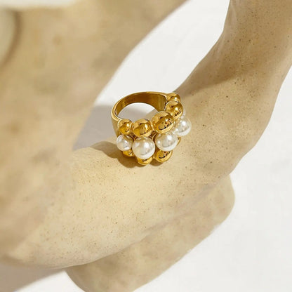 Exaggerating Unique Fashion Round Beads Daily Female Ring