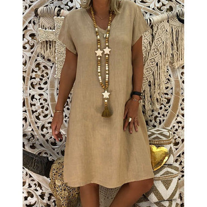 Casual V-neck Women's Clothing Dress