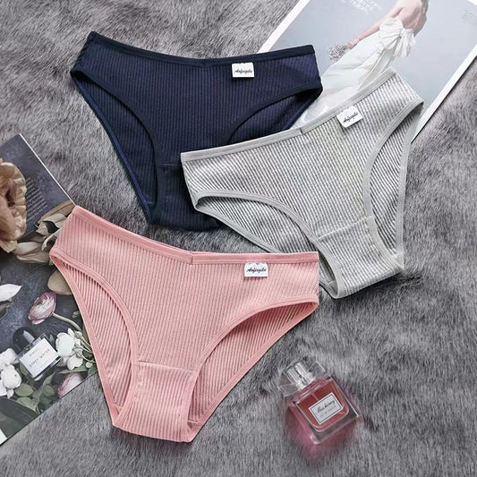 Women's Cotton Underwear Mid Waist Traceless
