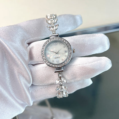 Affordable Luxury Diamond-embedded Free Adjustable Bracelet Quartz Watch