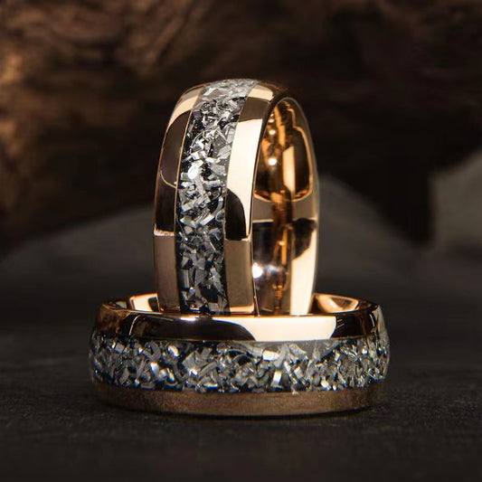 Fashion Black Background Silver Foil Alloy Ring