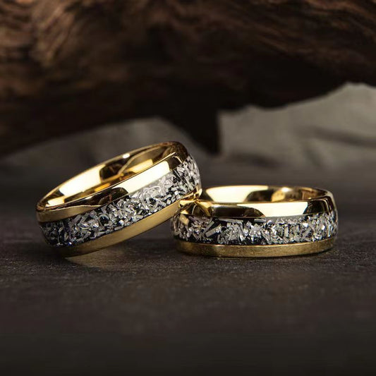 Fashion Black Background Silver Foil Alloy Ring
